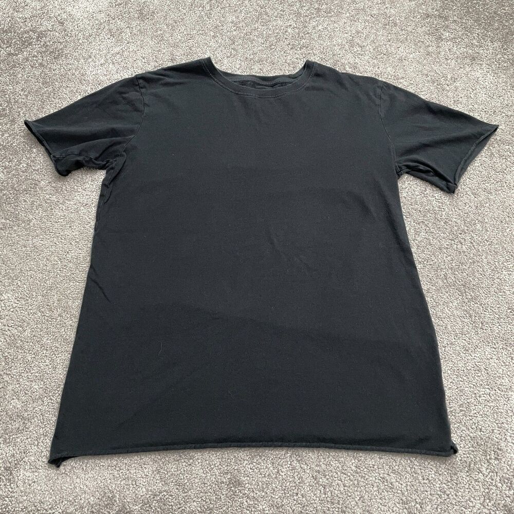 Standard/Cloth Basic T-Shirt Mens Medium Black Crew Neck Short Sleeve Casual Tee